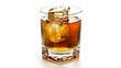  A refreshing drink placed on a pure white background. The drink has an enticing color and an appealing shape. There might be condensation on the glass, adding a touch of freshness. The white backgrou