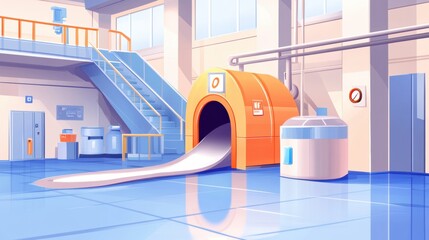 Poster - Modern Industrial Interior with Processing Equipment