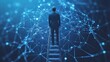 © Johannes - Businessman on ladder, business conceptual illustration. Generative AI