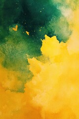 Wall Mural - Yellow and Green Sky Watercolor Painting