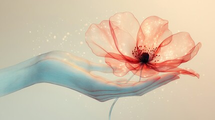 Canvas Print - Delicate Bloom in Hand