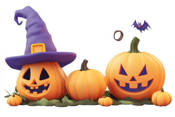 Wall Mural - Cute 3D halloween png cut out element