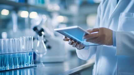 Poster - Scientist Using a Tablet in a Laboratory Setting