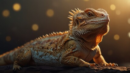 Poster - Bearded Dragon in Golden Light