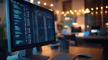 Poster - computer screen exhibiting multiple numeric values