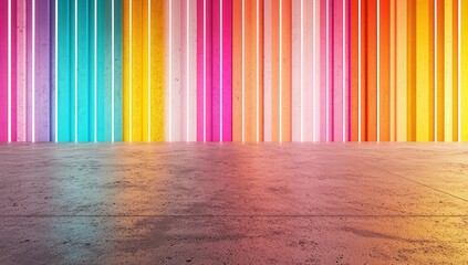 Fototapete - Colorful stage background with copy space , backdrop scenery with different colors making a multicolor and bright modern stage mockup
