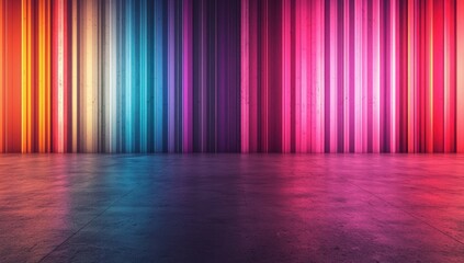 Fototapete - Colorful stage background with copy space , backdrop scenery with different colors making a multicolor and bright modern stage mockup