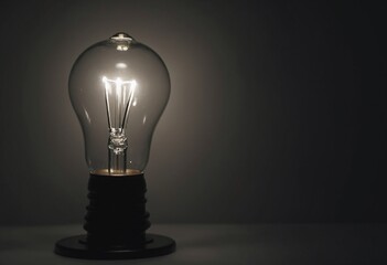 Sticker - A captivating photo of a lightbulb with a black base and transparent glass body