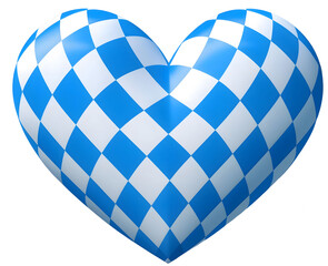 A heart button in the Bavarian colors on a transparent background