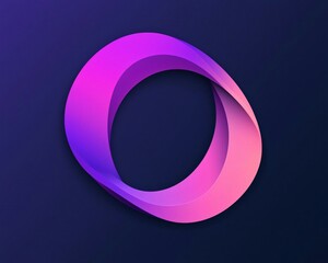 Poster - Abstract design featuring a vibrant purple loop shape on a dark background, ideal for modern branding and creative projects.