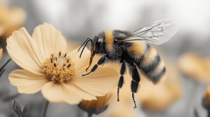 Sticker - Bumblebee on a Flower