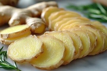 Wall Mural - Sliced Ginger Root