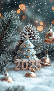 Future horizon: 2025 year, new possibilities and challenges, the mid decade with anticipation for advancements, growth, and the unfolding of global and personal aspirations
