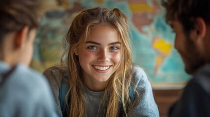 Smiling Woman Looking at Camera