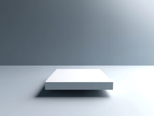 Canvas Print - Floating white platform with shadow on minimalist background.