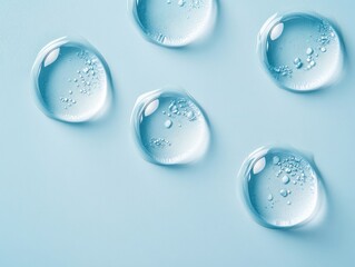 Poster - Water Droplets on Blue Background