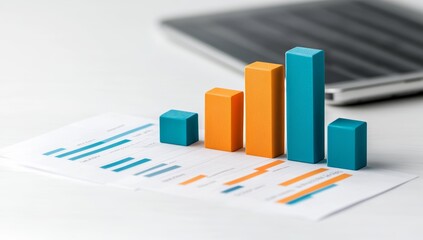 Orange And Blue Bar Graph On Financial Charts