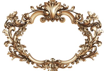 Wall Mural - Baroque luxury golden frame. Elegant mirror decor.