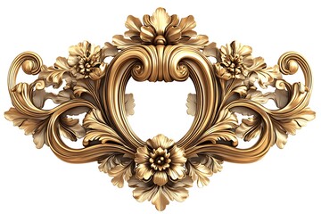 Wall Mural - Baroque luxury golden frame. Elegant mirror decor.