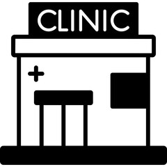 Wall Mural - Clinic icon vector icon in glyph style 