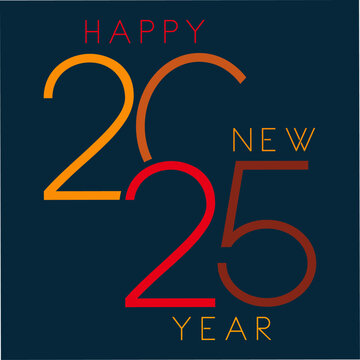 happy new year 2025 card design. blue background symbol art vector sign. icon happy new year business. banner poster social media post and UI UX design. 
