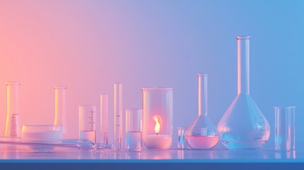 Wall Mural - Laboratory Experiment with Colorful Lighting