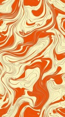 Poster - The artwork features a dynamic design with swirling orange and cream hues, illustrating the fluidity of color and form, perfect for modern decor or graphic use