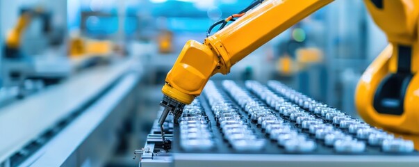 Poster - Robotic Arm Assembling Products in High-Tech Environment