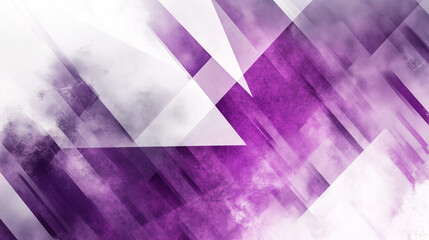 Modern abstract purple background design with layers of textured white transparent material in triangle diamond and squares shapes in random geometric pattern. abstract. Illustrations
