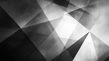Poster - modern abstract black background design with layers of textured white transparent material in triang