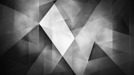 Poster - modern abstract black background design with layers of textured white transparent material in triang