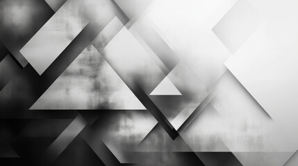 Poster - modern abstract black background design with layers of textured white transparent material in triang