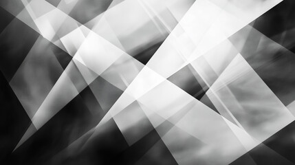 Poster - modern abstract black background design with layers of textured white transparent material in triang
