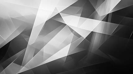 Poster - modern abstract black background design with layers of textured white transparent material in triang