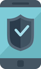Poster - smartphone is displaying a shield with a checkmark, indicating successful security measures
