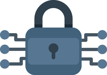 Poster - Closed padlock is securing a network, representing the concept of digital security and data protection