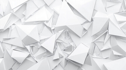 Wall Mural - Modern abstract white background design with layers of textured white transparent material in triangle diamond and squares shapes in random geometric pattern. abstract. Illustrations
