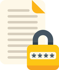 Poster - padlock securing a document, symbolizing data protection and privacy in the digital age