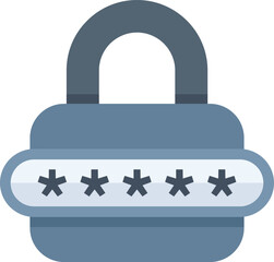 Poster - Padlock is securing a password hidden by asterisks, representing online safety and data protection