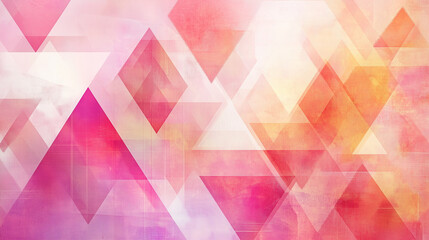 Wall Mural -  Modern abstract pink background design with layers of textured white transparent material in triangle diamond and squares shapes in random geometric pattern. abstract. Illustrations
