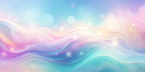 Wall Mural - Abstract Dreamy Waves with Soft Bokeh Lights and a Pastel Color Palette