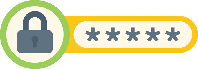 Poster - padlock icon is displayed next to a password field, representing the concept of online security and 