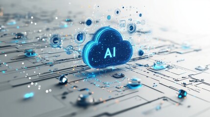 Wall Mural - AI in the Cloud