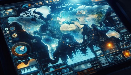 world map with code background