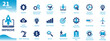 © icon - Improve icon. Solid vector icon collection for innovation, setting, gear, development, solution, update.