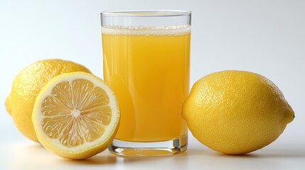 Wall Mural - Glass of Lemonade with Lemons