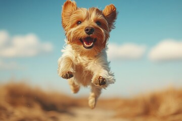 Wall Mural - Joyful Dog Leap