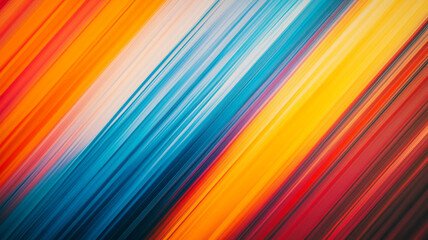 Poster - Vibrant abstract design featuring diagonal streaks of color in orange, blue, and yellow