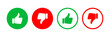 © Alex Hariyandi - Set of thumbs up and down symbols in red and green colors. Vector illustration