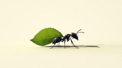 Ant Carrying a Leaf